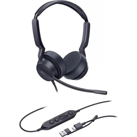 Yealink UH42 Dual UC Kablet Headset - USB-C/USB-A, Sort