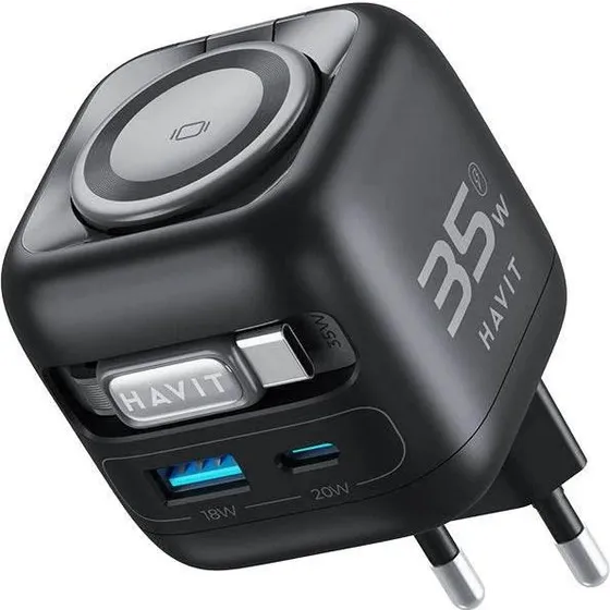 Havit UC250 A-EU 35W GaN-rejseoplader med USB-C (sort)