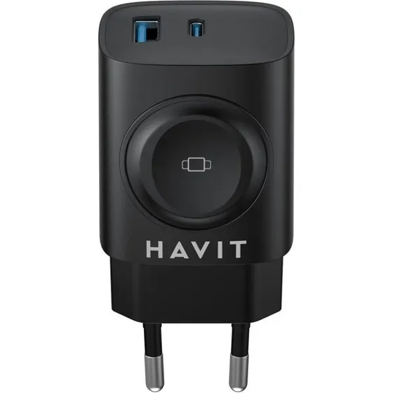 Havit UC132 EU 22 W GaN Dual-Port Oplader, Sort