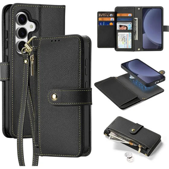 Dux Ducis Lava Leather Case S25+ Sort med Aftagelig Magnetisk Pung