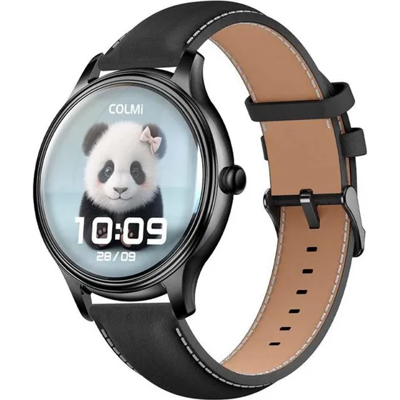 Colmi L28 Smartwatch, Sort Silikone & Læderrem, 1,32" AMOLED, IP68
