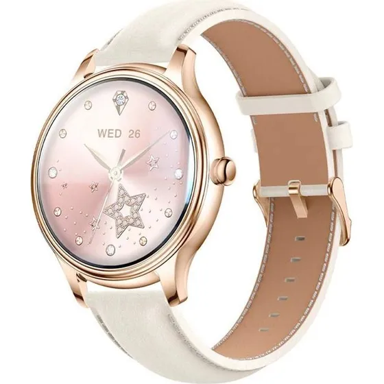 Colmi L28 Smartwatch i Guld med Læderrem