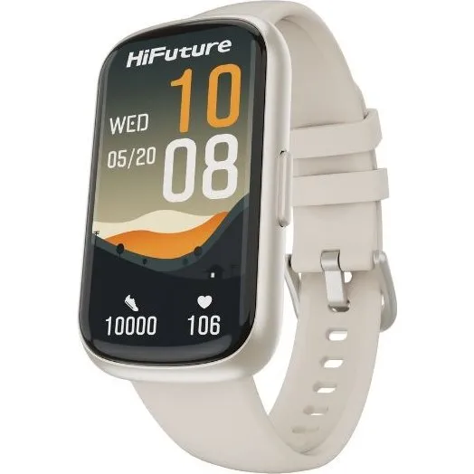 HiFuture EVO2 Smartwatch, 1.47" Skærm, IP68, 100 Sportstilstande, Beige