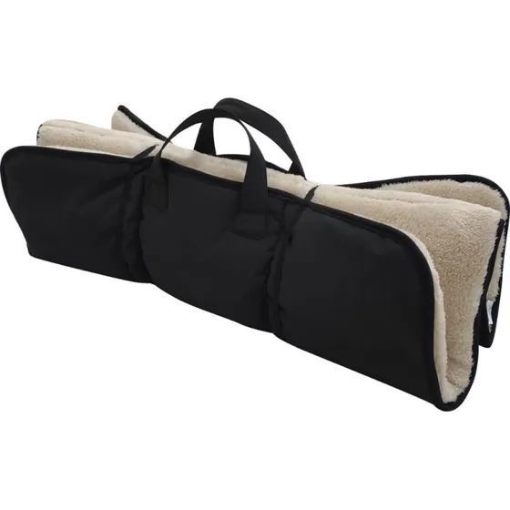 Peppy Buddies Foldbar Hundeseng 90x66cm Sort/Beige Fleece