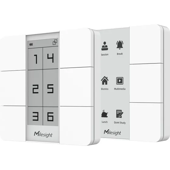 Milesight WS156 Smart Scene Panel – 6 knapper, E-Ink, hvid