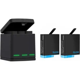Telesin GP-BNC-801 3-Slot Opladerboks med 2 Batterier til GoPro Hero 8
