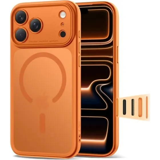 Tech-Protect Magpeak Magsafe CC Case for iPhone 17 Pro Max - Orange
