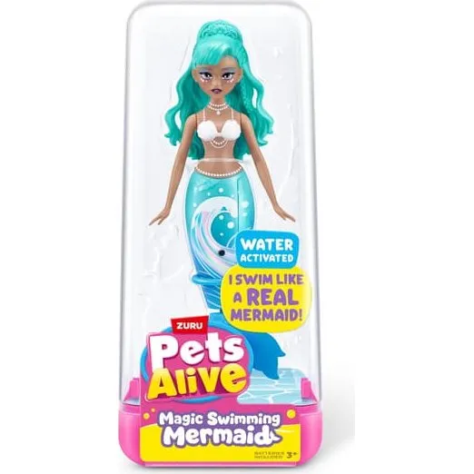 Zuru Pets Alive Robo Mermaid Blå, Svømmende Havfrue med Batterier