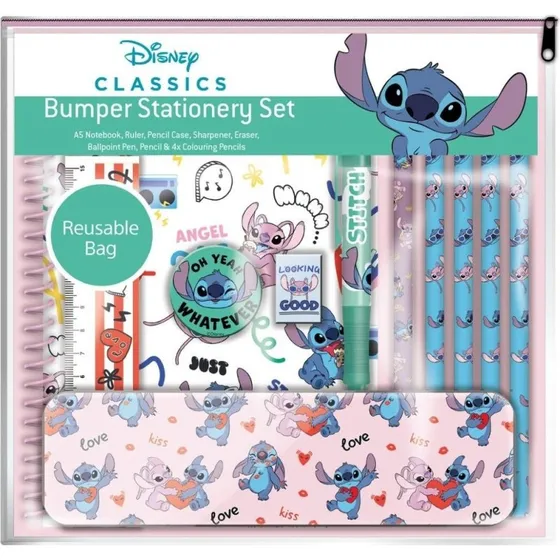Disney Stitch Skrivesæt 11 Dele - Tropisk Eventyr