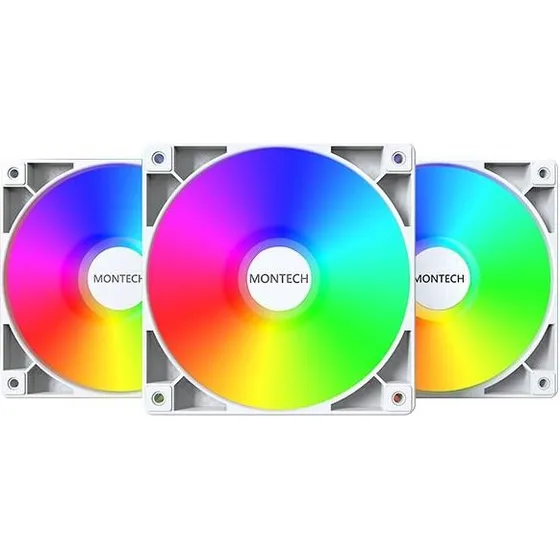 Montech GF120 PWM ARGB 120 mm, hvid (3-pak)