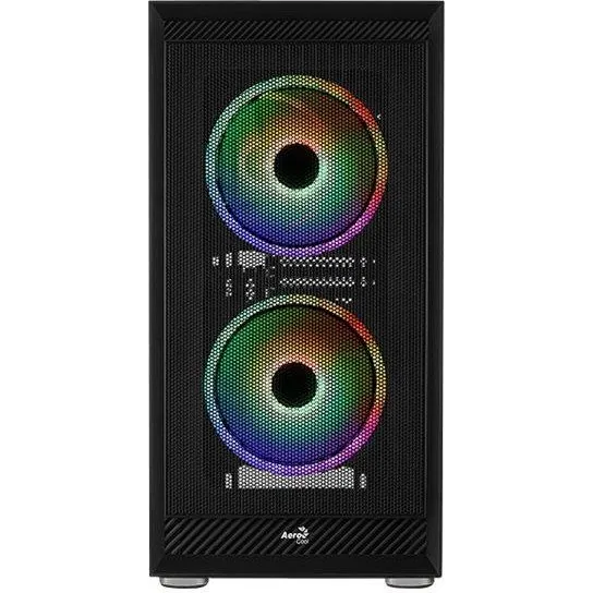 AeroCool Graphite-G-BK-v3 Mid Tower ATX Sort med Hærdet Glas & ARGB