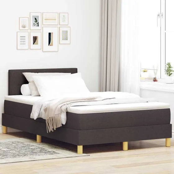 vidaXL Box spring seng mørk brun 120 x 200 cm