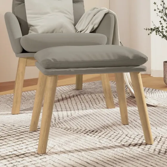 vidaXL Fodskammel 45x29,5x35 cm lysegrå fløjl