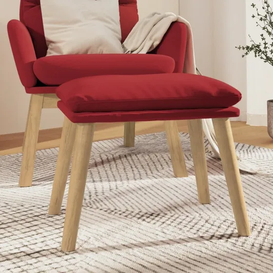 vidaXL Fodskammel 45x29,5x35 cm vinrød fløjl
