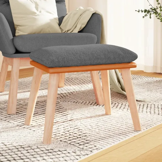 vidaXL Fodskammel 45x29,5x35 cm lysegrå stof og kunstlæder