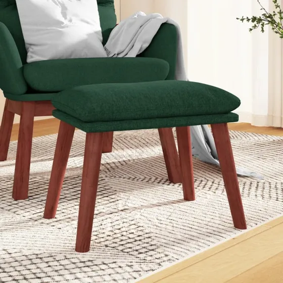 vidaXL Fodskammel 45x29,5x35 cm mørkegrøn stof