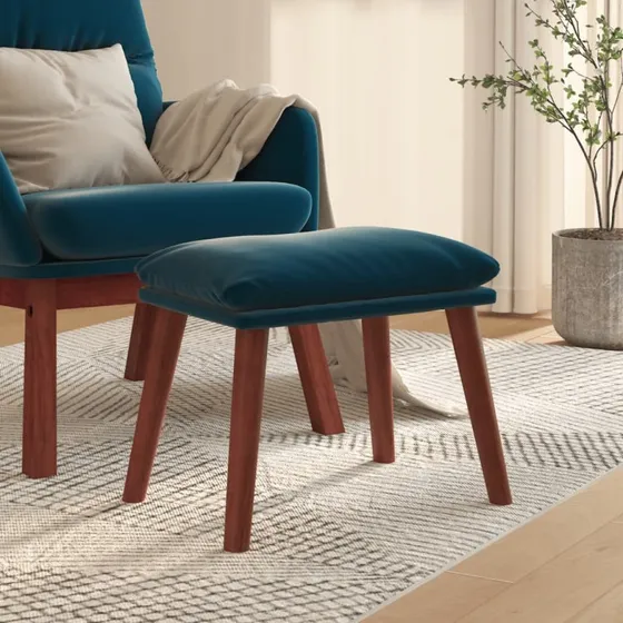 vidaXL Fodskammel 45x29,5x35 cm i Fløjl Blå