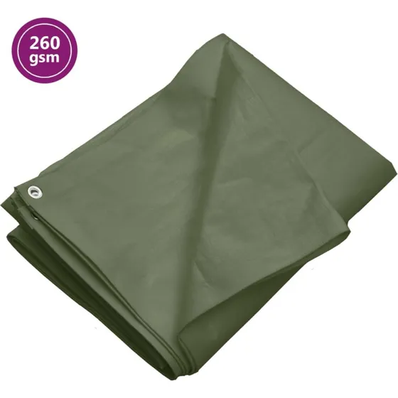 vidaXL presenning 8x10 m grøn 260 g/m² HDPE