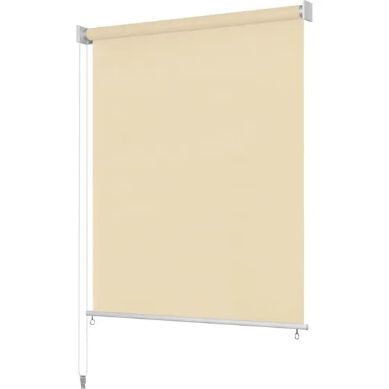 vidaXL udendørs rullegardin 85x140 cm HDPE cremefarvet