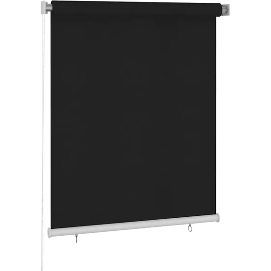vidaXL Udendørs Rullegardin 125x140 cm, Sort HDPE