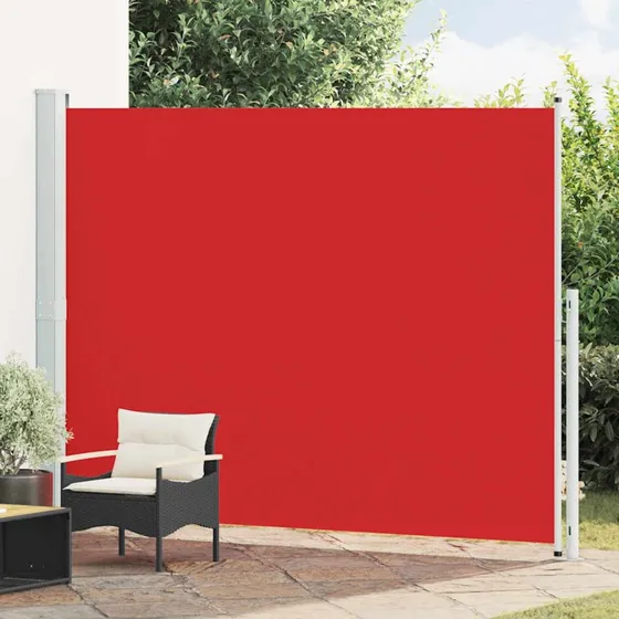 vidaXL Sidemarkise 220x300 cm Rød Sammenrullelig