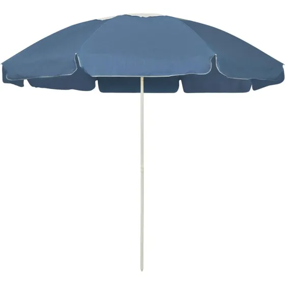 vidaXL Strandparasol 240 cm blå med vippefunktion og UV-beskyttelse