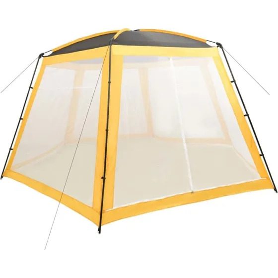 vidaXL Pooltelt 590x520x250 cm, gul, solafskærmning med netvægge