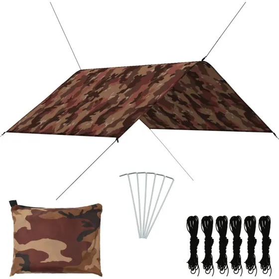 vidaXL Campingpresenning 3x2,85 m camouflage
