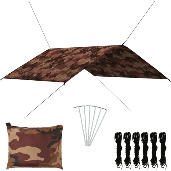 vidaXL 4x4 m camouflage udendørs presenning