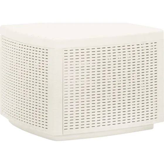 vidaXL Havebord 53x53x40 cm Hvid Rattanlook