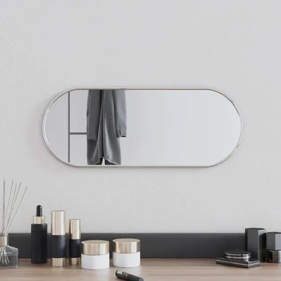 vidaXL vægspejl oval 50x20 cm sølvfarvet