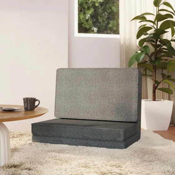vidaXL foldbar gulvstol lysegrå med sengefunktion