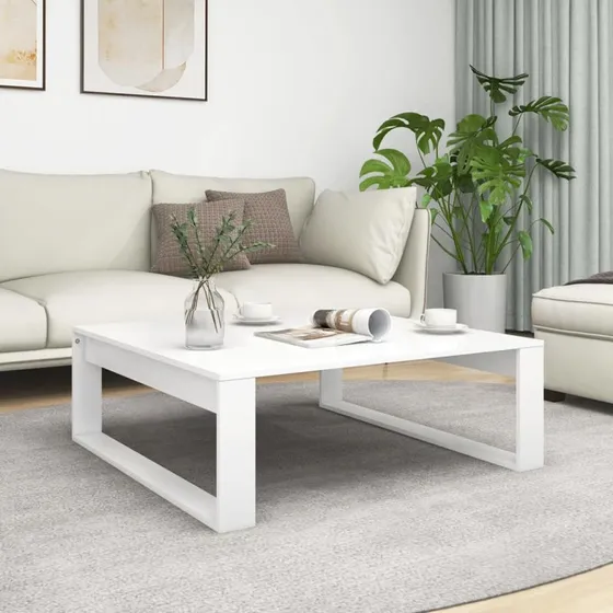 vidaXL sofabord 100x100x35 cm hvid konstrueret træ
