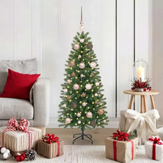 vidaXL Kunstigt juletræ 120 cm med 150 LED'er, grønt