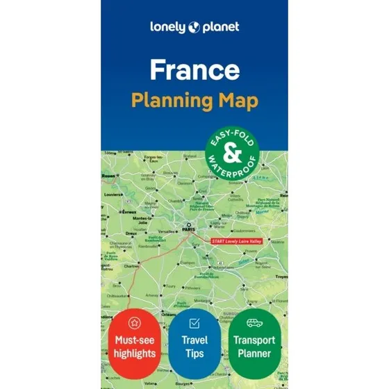 Lonely Planet France Planning Map – Vandsikker rejsekort