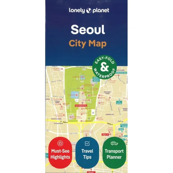 Lonely Planet Seoul City Map – Vandsikker, foldbar kort med slipcase