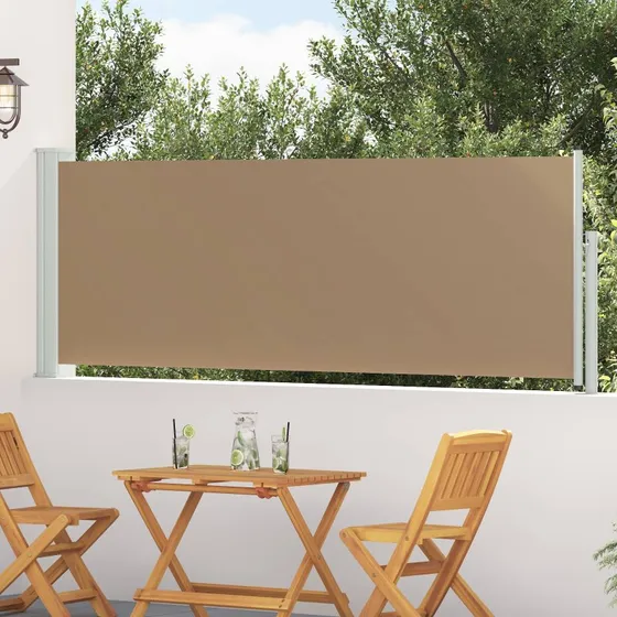 vidaXL Udtrækkeligt Side-Markise Gråbrun 300 x 100 cm