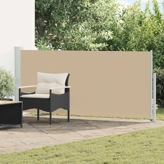 vidaXL Udtrækkelig Side-Markise 140 x 300 cm 100% Polyester Stål
