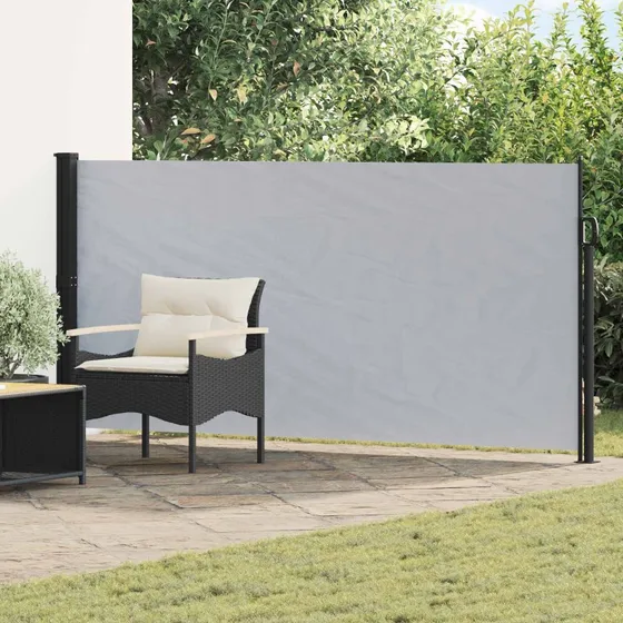 vidaXL Udtrækkeligt side-markise Grå 500 x 120 cm