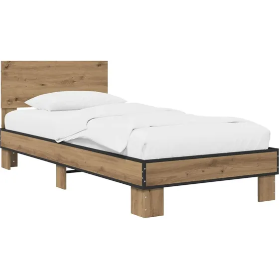 vidaXL Sengestel med hovedgærde Artisan-eg 80 x 200 cm