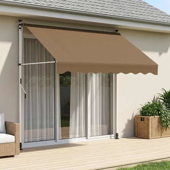 vidaXL Manuel Utrækkelig Markise Beige 150 cm