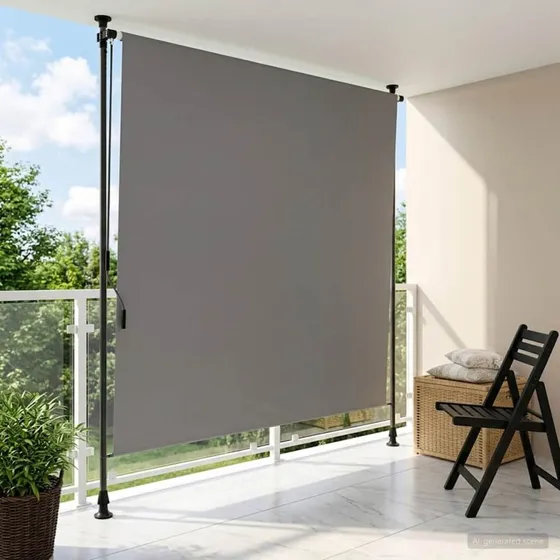 vidaXL Udendørs Rullegardin Lysegrå 120x270 cm