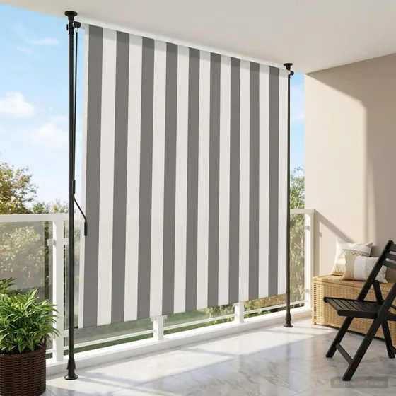 vidaXL Udendørs Rullegardin 100 x 270 cm Anthracit/Hvid