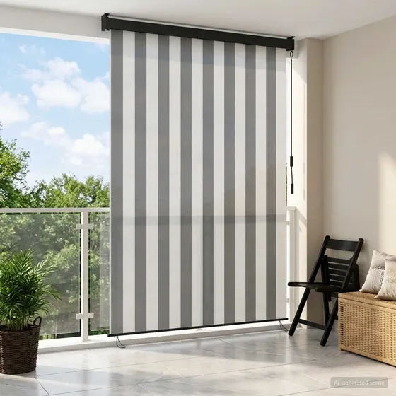 vidaXL Rullegardin Anthracit/Hvid 60 x 250 cm