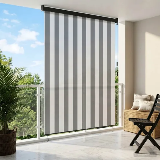 vidaXL Rullegardin Anthracit/Hvid 80 x 250 cm