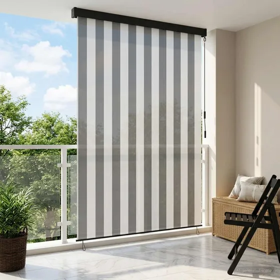 vidaXL Rullegardin Anthracit/Hvid 120x250 cm
