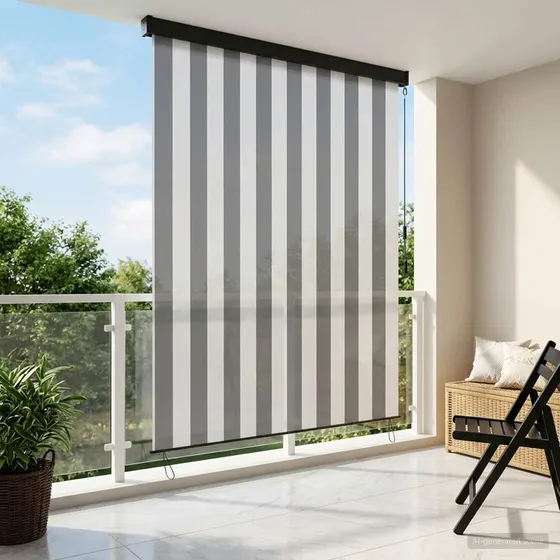 vidaXL Rullegardin Anthracit/Hvid 180x250 cm