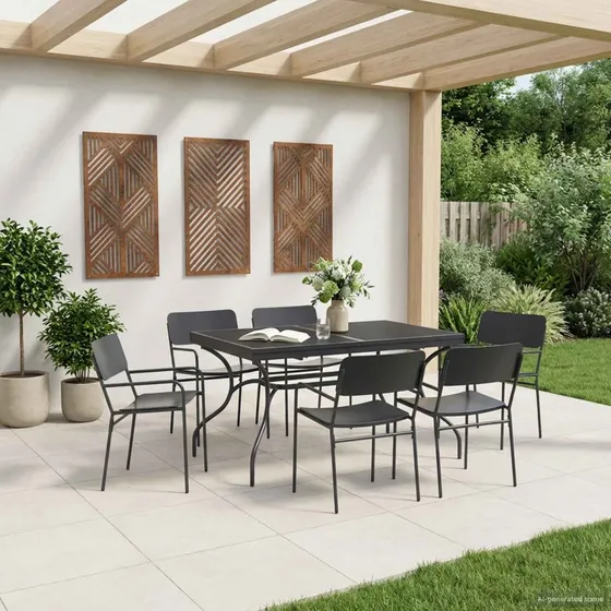 vidaXL Udvideligt Mesh Spisebord Antracit 212 x 90 x 76 cm
