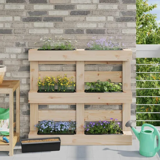 vidaXL Blomsterkasser til Euro-paller 12 stk, sort 36 x 13,5 x 9,5 cm
