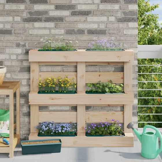 vidaXL Blomsterkasser til Euro-paller 12 stk Grøn 36x13,5x9,5 cm